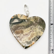 Load image into Gallery viewer, Limbcast Agate Agate Valentine Heart Silver Pendant | 29x30x2mm | Moss Green | - PremiumBead Alternate Image 3