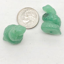 Load image into Gallery viewer, Charmer Carved Aventurine Snake Beads | 20x11x7mm | Green