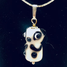 Load image into Gallery viewer, Lampwork Glass Sterling Silver Panda Pendant | 1 1/4" Long | White/Black | 1 |