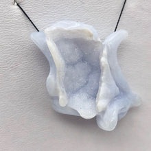 Load image into Gallery viewer, Blue Chalcedony Druzy Flower Bead | Carved | Twice Drilled | 42.98 cts | 41x31mm - PremiumBead Alternate Image 6