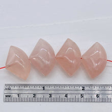Load image into Gallery viewer, 4 Fan Cut Rose Quartz 24x15x9mm Beads 10816