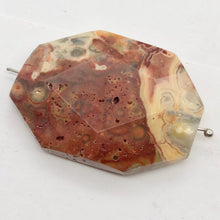Load image into Gallery viewer, Crazy Lace Agate Carved Pendant Bead | 39x29x9mm | Red White |