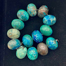 Load image into Gallery viewer, Two Beads of Chrysocolla 17x14mm Roundel Beads 9651