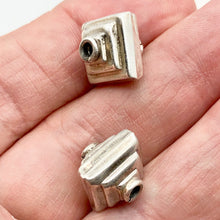 Load image into Gallery viewer, 2 Large 13.x13mm Sterling Silver Double Stepped Pyramid Beads | 5.2 grams | - PremiumBead Alternate Image 2