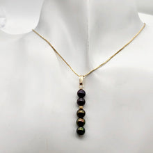 Load image into Gallery viewer, Dramatic Rainbow Red Cocoa Freshwater Pearl Pendant | 1 1/2" Long |