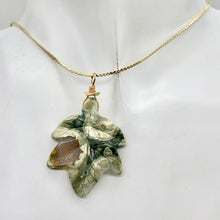 Load image into Gallery viewer, Ryolite RainForest Jasper Leaf 14K Gold Filled| 1.75 |Green/White/Gold|1 Pendant