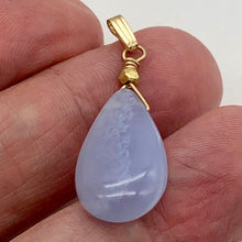 Load image into Gallery viewer, Blue Chalcedony Designer 14K Gold Filled Pendant | 24x12x6mm | 1 1/2" Long |