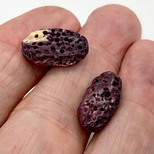 Load image into Gallery viewer, Purple Spine Oyster Shell Oval | 16x10x5 | Purple Orange | 2 Bead(s)