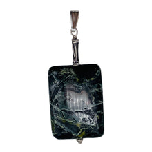 Load image into Gallery viewer, Tsunami Stone Sterling Silver Rectangle Pendant | 35x25x7.5mm | Green White |