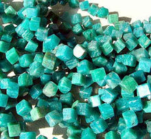 Load image into Gallery viewer, Vivid Natural Untreated Amazonite 7x6mm Diagonal Cube Bead Strand107396 - PremiumBead Alternate Image 2