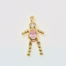 Load image into Gallery viewer, October! Crystal Kid Boy 22K Vermeil Pendant 9926Jb - PremiumBead Alternate Image 3