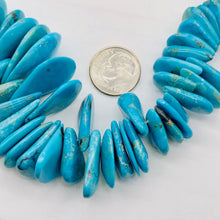 Load image into Gallery viewer, Designer Turquoise Pear Briolette Bead Strand| 30x20x3mm to 12x7x3mm| 126 Beads|