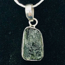 Load image into Gallery viewer, Moldavite Sterling Silver Drop | 1 1/8" Long | Green | 1 Pendant |