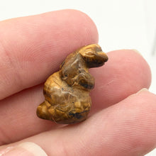 Load image into Gallery viewer, Charmer Carved Tiger's Eye Snake Figurine | 21x11x8mm | Golden - PremiumBead Alternate Image 3