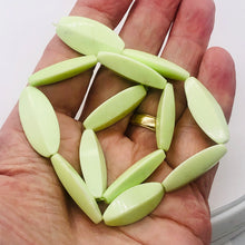 Load image into Gallery viewer, Chrysophrase 16" Bead Strand Ridged Marquise | 30x15mm | Lemon Green| 13 Beads |