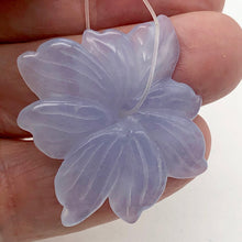 Load image into Gallery viewer, 41cts Exquisitely Hand Carved Blue Chalcedony Flower Pendant Bead - PremiumBead Alternate Image 2
