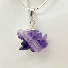 Load image into Gallery viewer, Amethyst Hand Carved Winged Dragon Sterling Silver Pendant | 1 3/16" | 509286AMS - PremiumBead Alternate Image 9