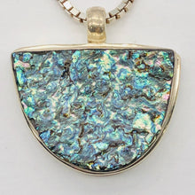 Load image into Gallery viewer, Abalone Shell Sterling Silver Drop Pendant | 1 3/8" Long | Blue/Silver | 1 Pendant