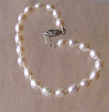 Load image into Gallery viewer, Faceted White Pearl & Silver 7" Bracelet 9916B - PremiumBead Primary Image 1