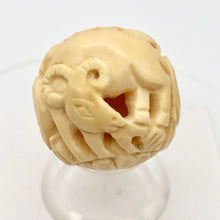 Load image into Gallery viewer, Cracked Chinese Zodiac Year of the Ram Bone Bead| 30mm| Cream| Round| 1 Bead | - PremiumBead Alternate Image 4