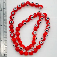 Load image into Gallery viewer, Lampwork Glass Eye 14" Strand Round | 8 mm | Red | 46 Beads |