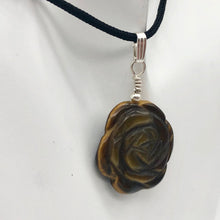 Load image into Gallery viewer, Hand Carved Tigereye Rose Flower Pendant | 1.5" Long | 509290TES - PremiumBead Alternate Image 6
