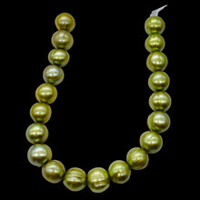 Load image into Gallery viewer, Giant 10-11mm Juicy Key Lime FW Pearl 8" Strand (20 Pearls) 9059HS