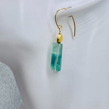 Load image into Gallery viewer, Fluorite 14K Gold Filled Drop/Dangle Earrings | 1 1/2" Long | Blue | 1 Pair |