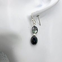 Load image into Gallery viewer, Faceted Tahitian Mop Shell & Silver Ball Earrings | 1 1/2 Inch Drop |