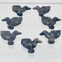 Load image into Gallery viewer, 2 Hand Carved Sodalite Dove Bird Beads | 18x18x7mm | Blue white - PremiumBead Alternate Image 8
