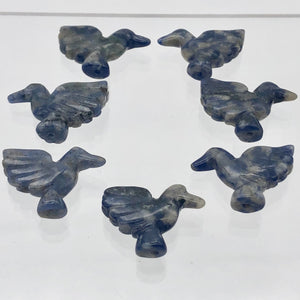 2 Hand Carved Sodalite Dove Bird Beads | 18x18x7mm | Blue white - PremiumBead Alternate Image 8