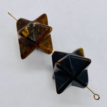 Load image into Gallery viewer, Kabbalah 2 Carved Tigereye Merkabah Star Beads 009288TE