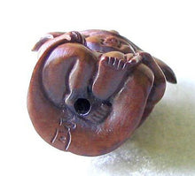 Load image into Gallery viewer, Warrior Carved Boxwood Fierce Samurai Ojime/Netsuke Bead | 28.5x20x13mm | Brown - PremiumBead Alternate Image 3