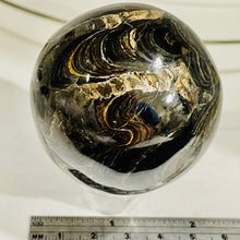 Load image into Gallery viewer, Stromatolite Scry Crystal Round Meditation Sphere | 55mm | Bronze/Black | 1 |