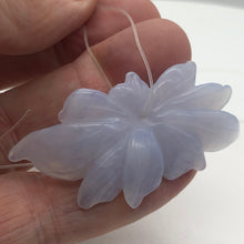Load image into Gallery viewer, 50.6cts Exquisitely Hand Carved Blue Chalcedony Flower Pendant Bead - PremiumBead Alternate Image 3