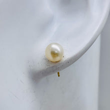 Load image into Gallery viewer, Pearl 14K Gold 7mm Stud Earrings | 1/4 inch | White | 1 Pair |