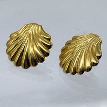 Load image into Gallery viewer, Gold Sea Shell 14K Post Earrings | 5/8" Long | Gold | 1 Pair Earrings |