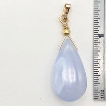 Load image into Gallery viewer, Blue Chalcedony Designer 14K Gold Filled Pendant | 24x12x6mm | 1 1/2" Long |