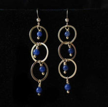 Load image into Gallery viewer, Sexy Natural Blue Sodalite and 14Kgf Earrings 308438D