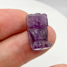 Load image into Gallery viewer, Hand-Carved Natural Amethyst Owl Bead Figurine | 21x12x9mm | Purple - PremiumBead Alternate Image 4