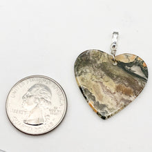 Load image into Gallery viewer, Limbcast Agate Agate Valentine Heart Silver Pendant | 29x30x2mm | Moss Green | - PremiumBead Alternate Image 5