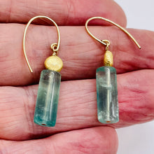 Load image into Gallery viewer, Fluorite 14K Gold Filled Drop/Dangle Earrings | 1 1/2" Long | Blue | 1 Pair |