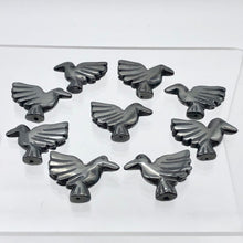 Load image into Gallery viewer, Lovely 2 Hand Carved Hematite Dove Bird Beads | 25x18x5.5mm | Graphite - PremiumBead Alternate Image 8