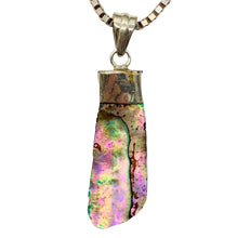 Load image into Gallery viewer, Abalone Shell Sterling Silver Drop Pendant | 2" Long | Blue/Silver | 1 Pendant