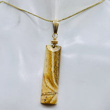 Load image into Gallery viewer, Picture Jasper 14K Gold Filled Drop/Dangle Pendant | 2 1/2" Long | Brown.Orange|