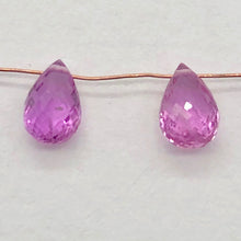 Load image into Gallery viewer, Pair AAA Brilliant Facetted Pink Sapphire Briolette Beads -1.25 Caret | 6x4x3mm
