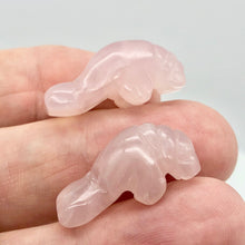 Load image into Gallery viewer, Grace Carved Icy Rose Quartz Manatee Figurine | 21x11x9mm | Pink - PremiumBead Alternate Image 9
