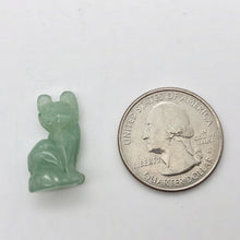 Load image into Gallery viewer, Adorable! 2 Aventurine Sitting Carved Cat Beads | 21x12x8mm | Green - PremiumBead Alternate Image 4