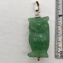 Load image into Gallery viewer, Aventurine Owl Pendant Necklace | Semi Precious Stone Jewelry | Silver Pendant - PremiumBead Alternate Image 6