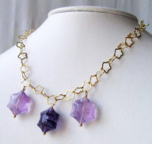 Load image into Gallery viewer, Natural Fluorite & 22K Vermeil Star 18 inch Necklace 209245Fl - PremiumBead Alternate Image 5